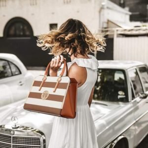 Dasein Bolsa feminina grande de couro vegano, bolsa de trabalho, bolsa de ombro com carteira combinando - Imagem 6