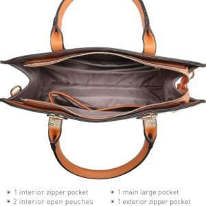 Dasein Bolsa feminina grande de couro vegano, bolsa de trabalho, bolsa de ombro com carteira combinando - Imagem 4