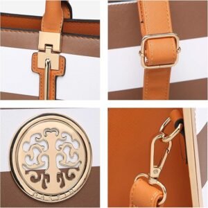 Dasein Bolsa feminina grande de couro vegano, bolsa de trabalho, bolsa de ombro com carteira combinando - Imagem 5